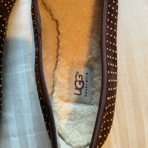 UGG Australia Women’s Alloway Brown Studded Flats - Size 11 - Picture 3 of 13